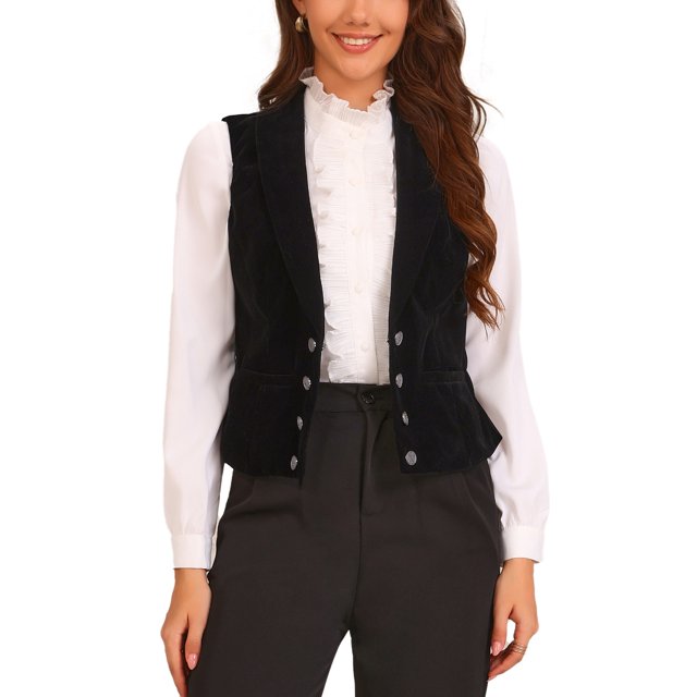 CHALECO DE VELVET INSPIRADOR para Mujeres, Chaleco Casual Sin Mangas con Botones