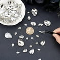 thumbnail image 3 of 94Pcs Pointed Back Rhinestone 6 Sizes Glass Rhinestones Gems Clear Teardrop Crystal Beads Jewels Embelishments with Silver Plated Back Faceted Bead, 3 of 9