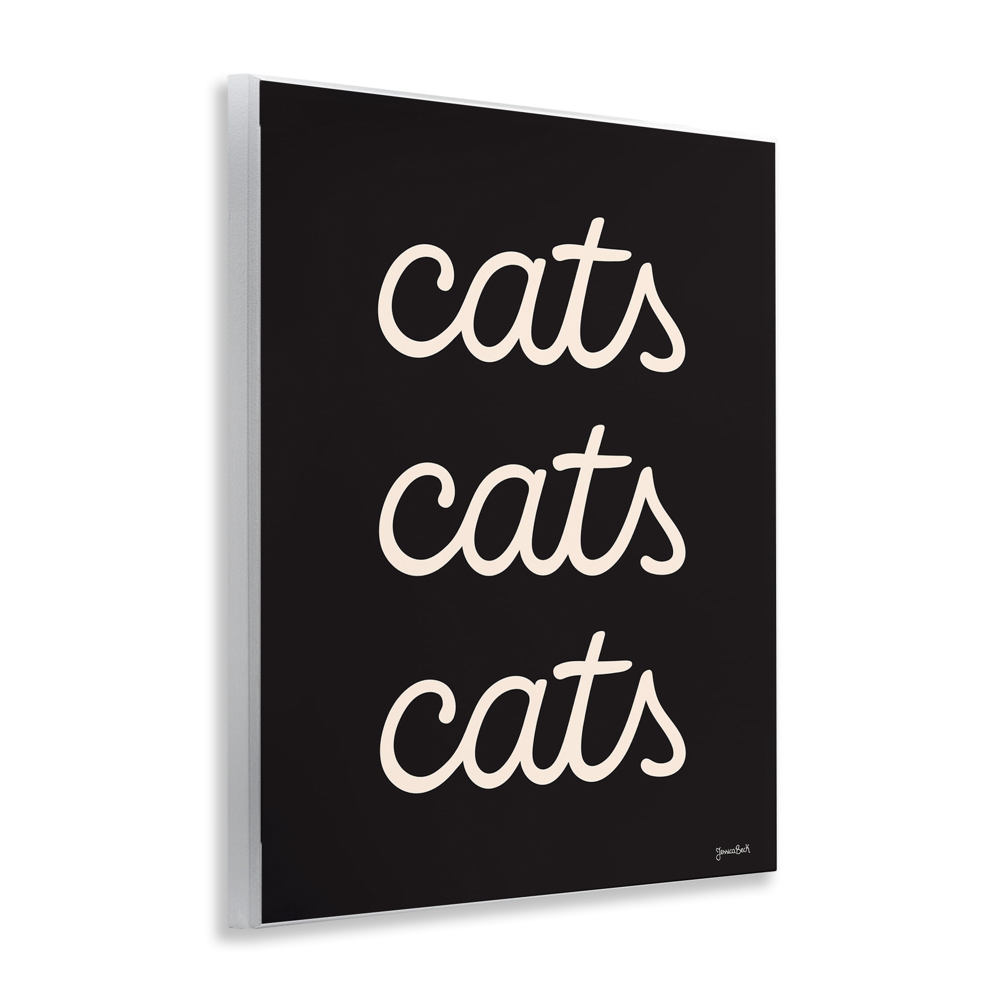 Stupell Industries Cats Repeating Typography Animals Painting Unframed Art Print Wall Art, 11 x 14
