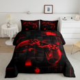 thumbnail image 2 of jejeloiu Cartoon Console Gamepad Bedding Comforter Set,Modern Geometric Plaid Twin Comforter Sets,Red Black Bedding Set For Boys Teens,Ultra Soft Home Decor Reversible,2 Pieces, 2 of 8