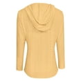 thumbnail image 6 of UTSJKR Hoodies for Women Long Sleeve Eyelet Tops Button Casual Loose Fit Shirts Fashion Lightweight Pullover Yellow M, 6 of 6