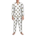 thumbnail image 3 of Fotbe Bee Pattern Long Sleeve Pajama Set for Men,Sleepwear Set,2-piece Loungewear Set,Soft PJs Comfy Nightwear with Pockets-Large, 3 of 7