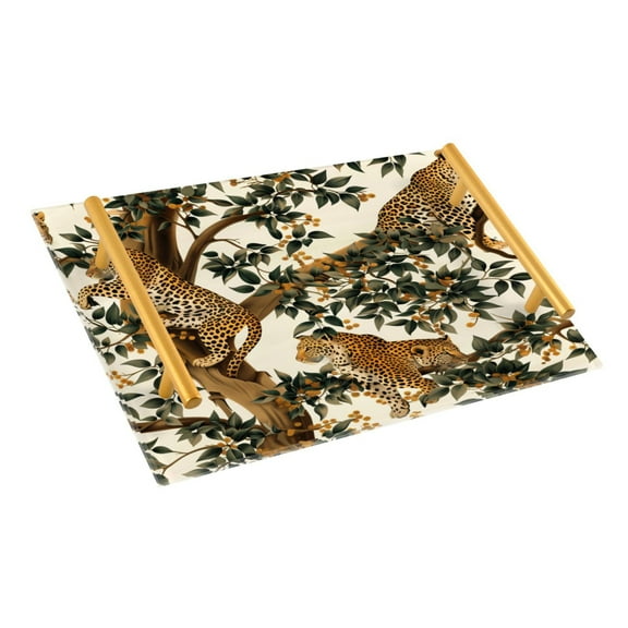 Ryvnso Leopards on Tree Bathroom Tray Vanity Countertop Trays Acrylic Organizer