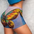 thumbnail image 4 of Naloa Oil Painting Beautiful Butterfly Biker Shorts for Women Seamless Scrunch Short Women’s Yoga Shorts for Gym Running Sport Shorts - Large, 4 of 9