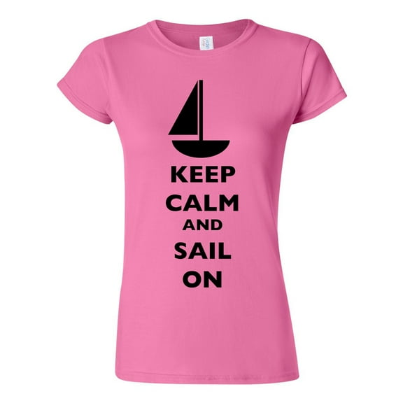 Junior Keep Calm And Sail On Boat Sailboat Yacht Ocean Sea Funny DT T-Shirt Tee