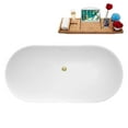 thumbnail image 6 of 59" Streamline B-260-48-PBR Soaking Freestanding Tub and Tray With Internal Drain in Polished Brass, 6 of 10