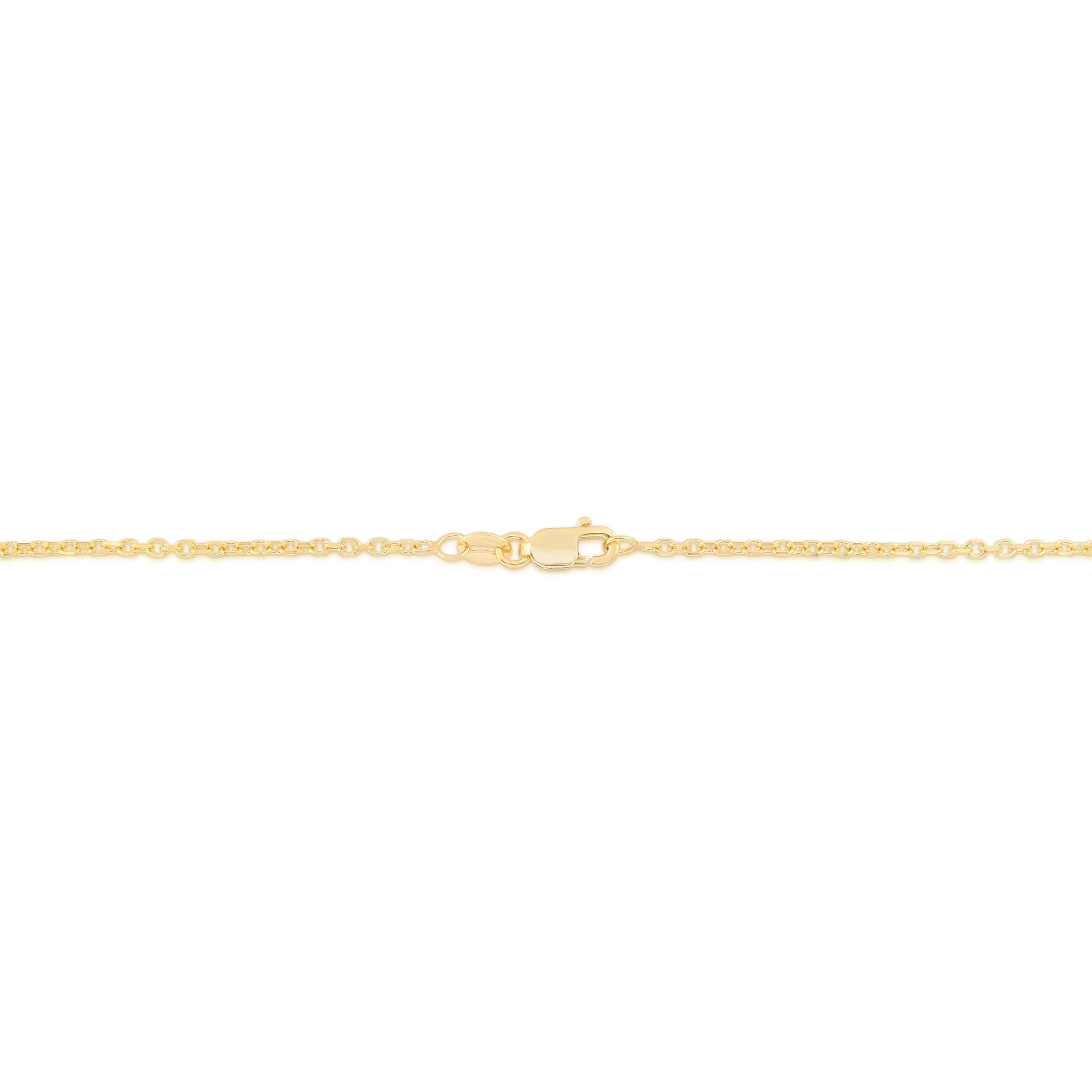 14K Yellow Gold 18in 1.5mm Diamond-Cut Cable Chain with Lobster Clasp