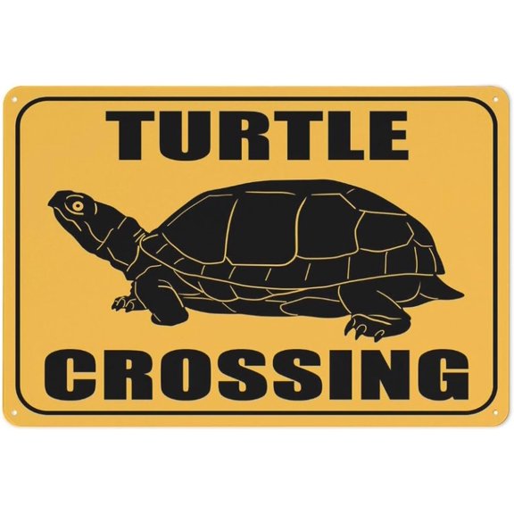 Turtle Crossing Sign 12 X 8 Inches Aluminum Sign Reflective - Uv Protected, Waterproof, Weatherproof And Fade Resistant - 4Pre-Drilled Holes