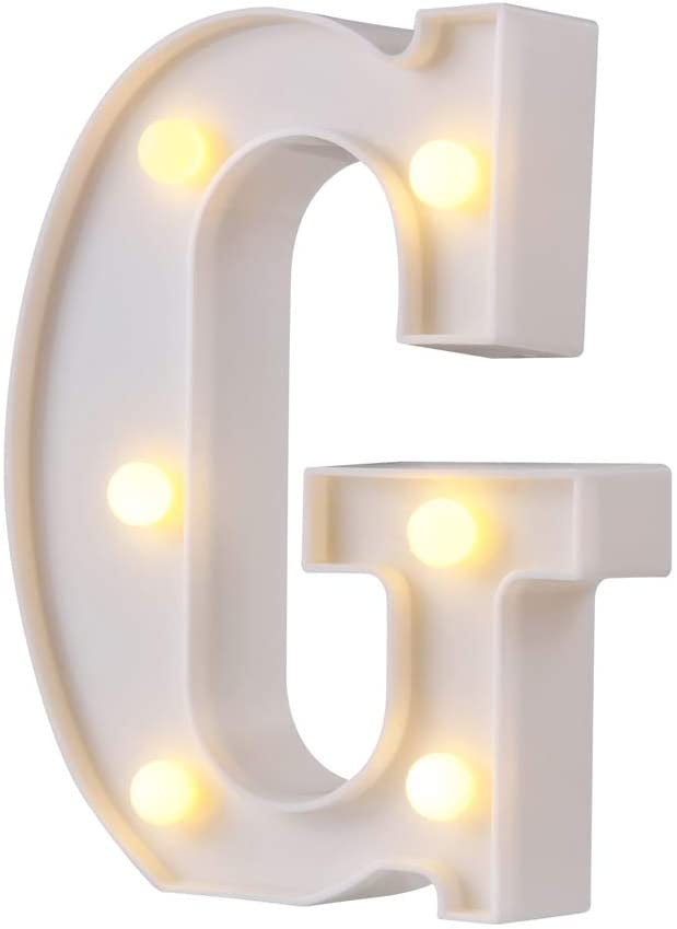 LED Letter Number Sign Night Light Up White Alphabet Birthday Party Decor Lamp