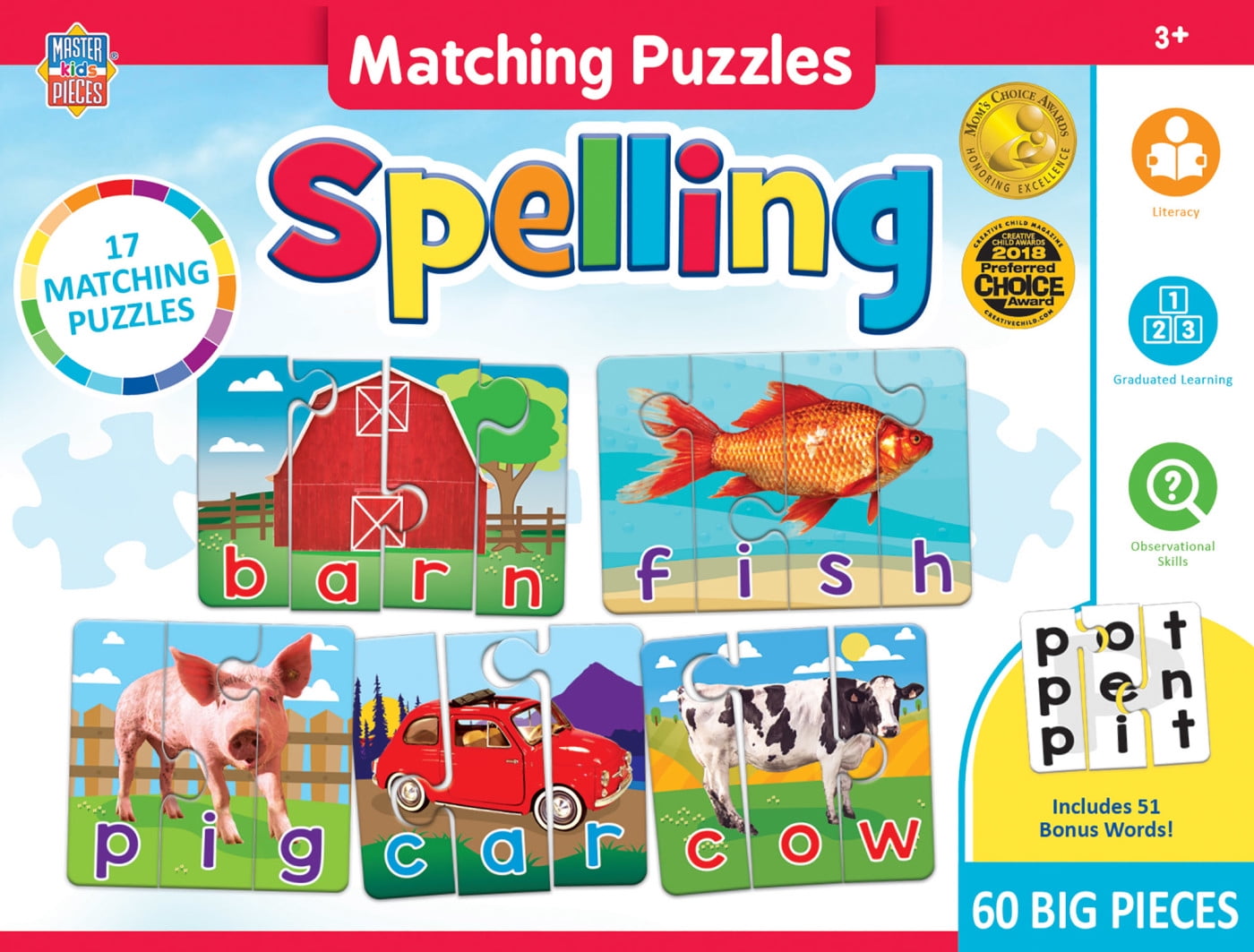 MasterPieces Kids Games - Educational Spelling Matching Game