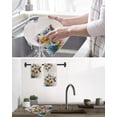 thumbnail image 5 of Hummingbird Kitchen Dish Towels for Drying Dishes Set of 3, Spring Vintage Oil Painting Sunflowers Beige Waffle Weave Microfiber Hand Tea Bathroom Towels Quick Dry & Absorbent Towel 15.7x23.6, 5 of 7