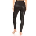 thumbnail image 3 of Shiny Embossed Print High Waist Tummy Control Sports Leggings With Pockets - Black Leopard, 3 of 6