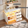 thumbnail image 4 of Soges 39.4" LED Buffet Cabinet, Modern Sideboard Buffet with RGB 7-Color Light Strip, Large Kitchen Storage Cabinet with Storage for Bar, Office, Coffee Bar Cabinet with 3 Drawers, 4 of 8