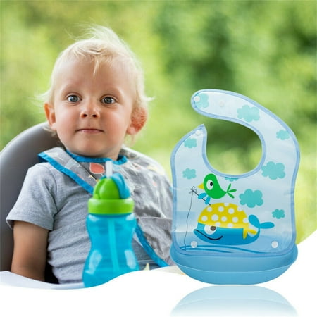 

QISIWOLE Cute Cartoon Baby Bib With Removable Pocket -Adjustable Waterproof Bib For Kids Savings !