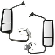 Exterior Side View Mirror Power Heated Textured Pair for Freighliner Columbia MRA10052