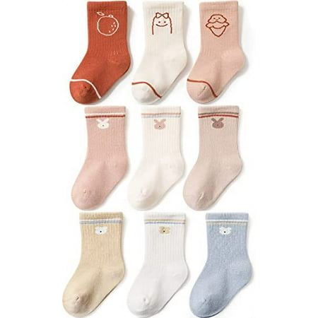 

Newborn Baby-girls Socks and Bow Infant Toddler Ankle Socks（9 Pair）