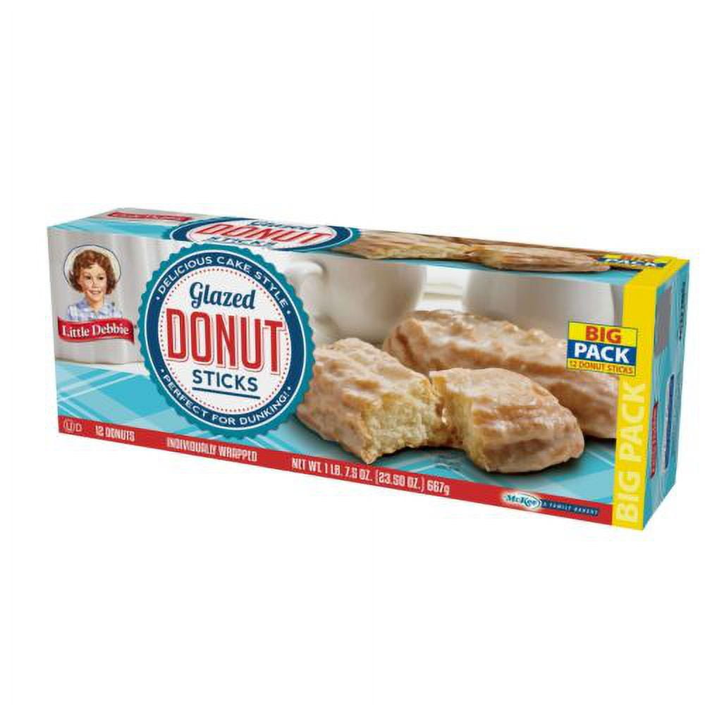 Little Debbie Donut Sticks, 3 Big Pack Boxes, 36 Individually Wrapped Big Glazed Donuts