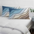 thumbnail image 4 of Navy Blue Brown Ombre Pillow Protectors with Zipper Standard Size, Modern Geometric Abstract Cream Soft Brushed Breathable Throw Pillow Covers, Pillowcase for Couch Sofa Bedroom Living Room 20"x26", 4 of 9