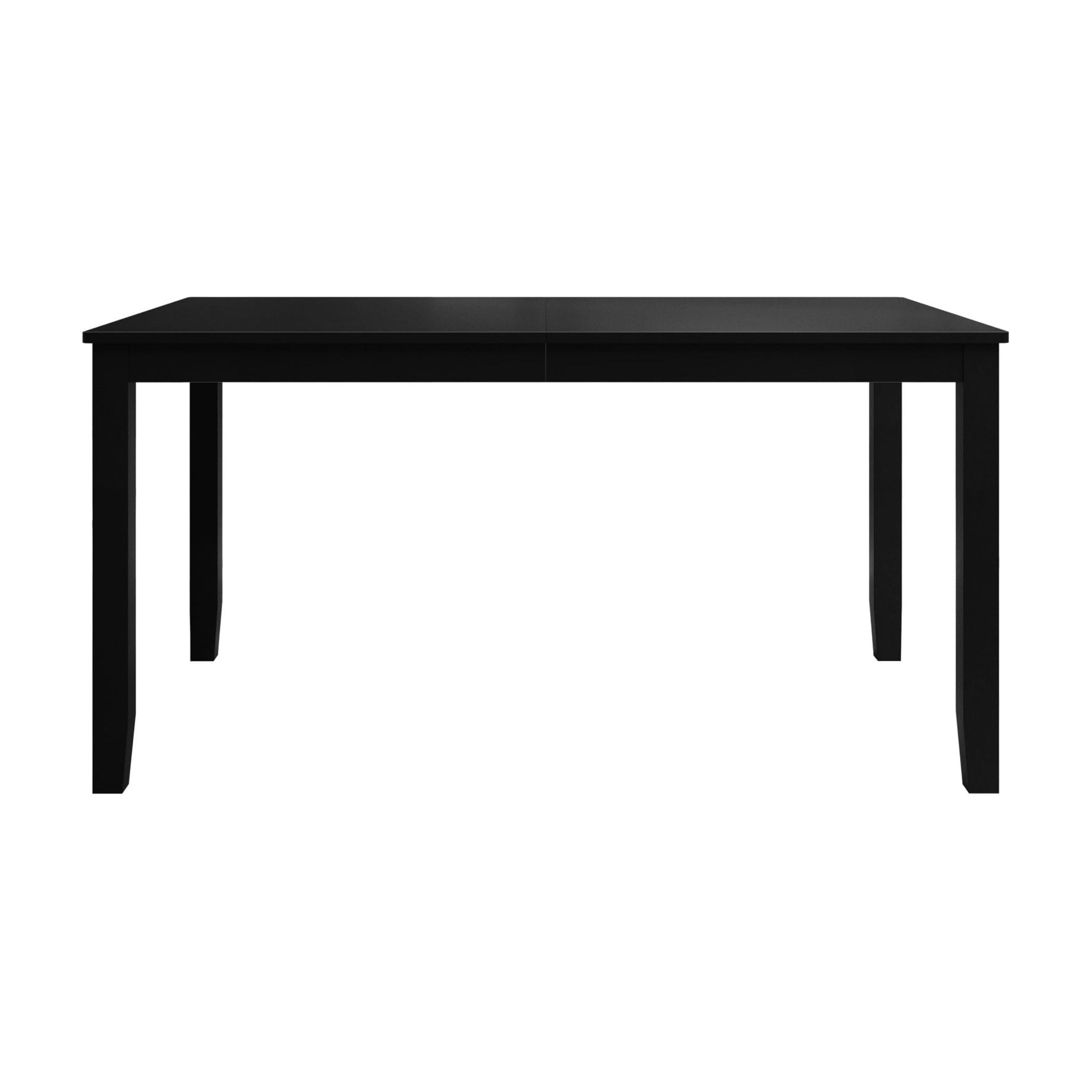 Home Design Ouray Dining Table, Black - Wood Grain Embossed, Rectangular Table with Split Top, Sturdy Construction