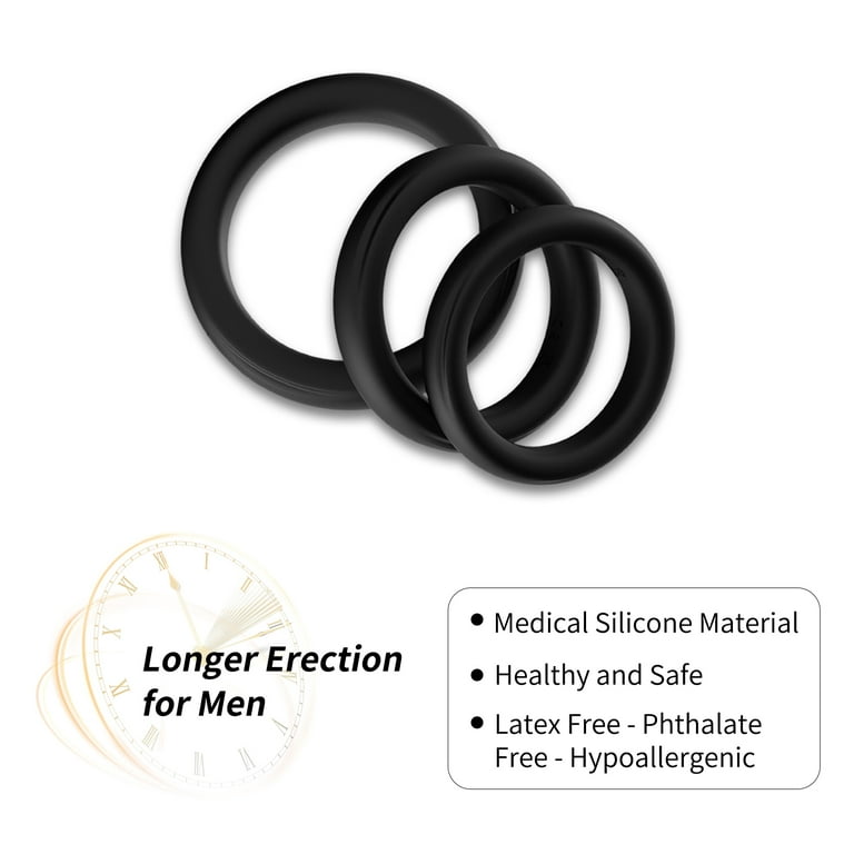 Penis Rings Set with 8 Different Sizes Cock Rings for Erection  Enhancing，Long Lasting Stronger Adult Sex Toy，Soft Stretchy Silicone Cock  Ring for Men