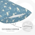 thumbnail image 6 of LNWH Rectangle Pillow Cover, Blue Vintage Flamingo Art Pattern Cushion Covers Pillowcase for Couch Bedroom Sofa, 20"x30", 6 of 8