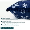 thumbnail image 3 of PAVILIA Snowflake Blue Throw Pillow Covers with Pom Pom 18x18 Set of 2, Christmas Decorative Pillow Cases for Bedroom, Holiday Small Pillows Set for Bed, Velvet Winter Plush Cushion Covers Sofa Couch, 3 of 7