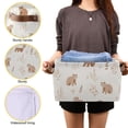 thumbnail image 3 of Yayeee 2 Pack Canvas Storage Basket with Handles for Shelves Fabric Bins Closet Organizer, Gray Bears, 3 of 8