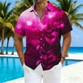 thumbnail image 4 of UVEASISHA Mens Valentines Day Hawaiian Shirt Big and Tall Fashion Heart Print Button Down Shirts Regular Fit Casual Short Sleeve Party Shirt Hot Pink 5XL, 4 of 5