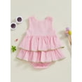 thumbnail image 5 of Suealasg Baby Girl Summer Romper Sleeveless Fruit Embroidery Layered Bodysuit Dress Newborn Playsuit, 5 of 9