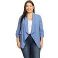 thumbnail image 2 of Women's Solid Casual Plus SizeDraped Cardigan Blazer Jacket, 2 of 5
