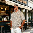 thumbnail image 5 of UDAUDU Men's Short Sleeve Hoodie Camo Breathable Lightweight Short Sleeve Hooded Athletic Fall Trendy Sweatshirt Khaki S, 5 of 8
