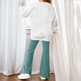 thumbnail image 5 of OGLCCG Tween Girls 2 Piece Outfits Long Sleeve Heart Printed Sweatshirts and Flare Leg Pant Lightweight 2pcs Outfit Set, Size 5-14 Years, 5 of 6