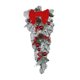 thumbnail image 3 of Corona navideña nevada para puerta de entrada, corona de invierno decorada con guirnalda de bolas de lazo Rojo, 3 of 9