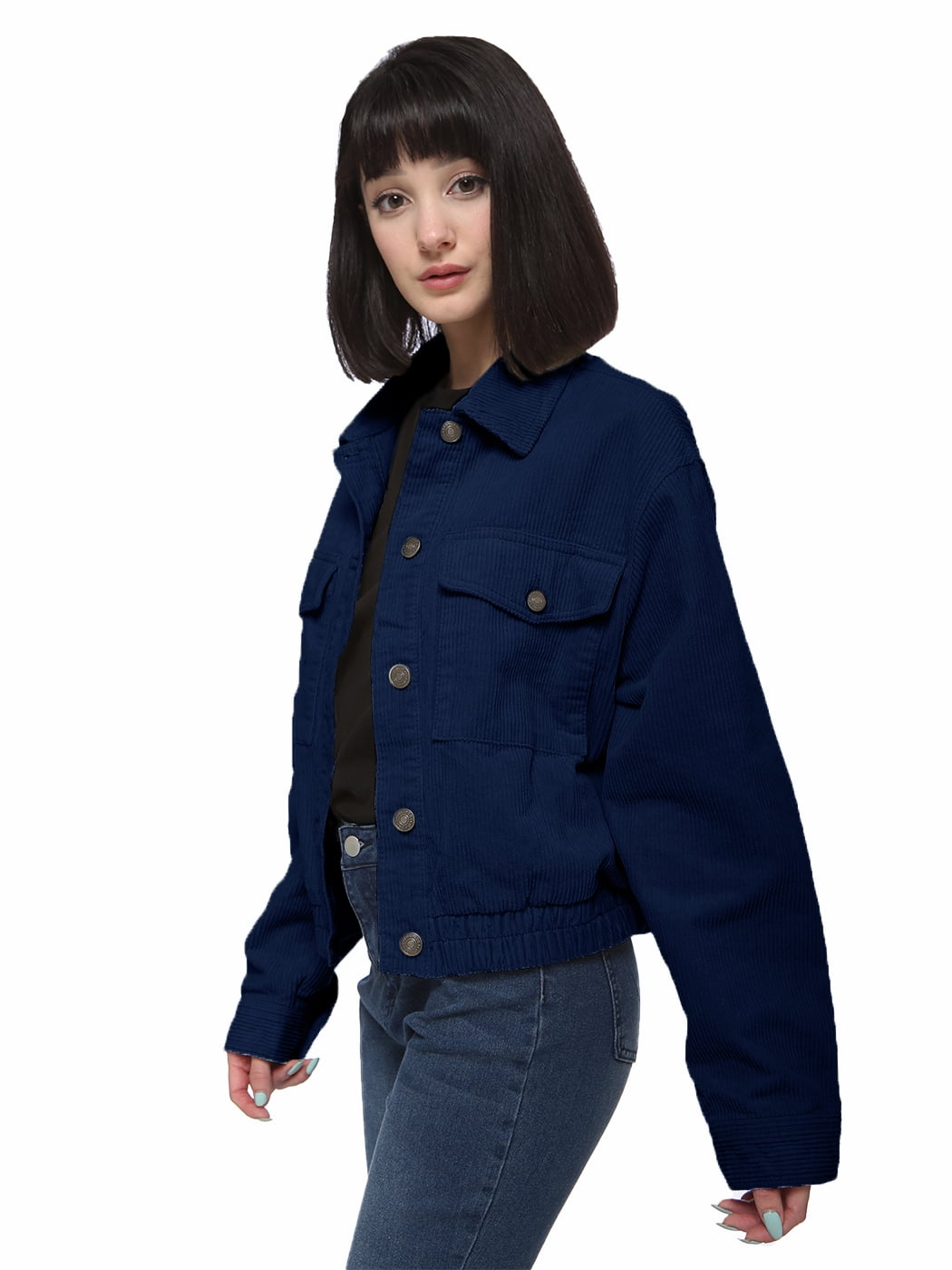 BCBGENERATION Women's Long Corduroy Button Down Jacket - Stretchy Comfort With Pockets - View #3
