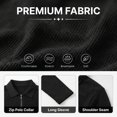 thumbnail image 5 of GIRUNS Men's Polo Shirts Long Sleeve Knit Polo Quarter Zipper Casual Waffle Goft Shirt Navy Blue S, 5 of 7
