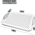 thumbnail image 3 of QYLELRA 2 Pcs Large Nonslip Serving Tray with Handles, Silicone Grippy Dots Lap Food Trays for Eating, Dishwasher Safe Serve for Breakfast Dinner Snack Fruit Appetizers Beverage, White, 3 of 8
