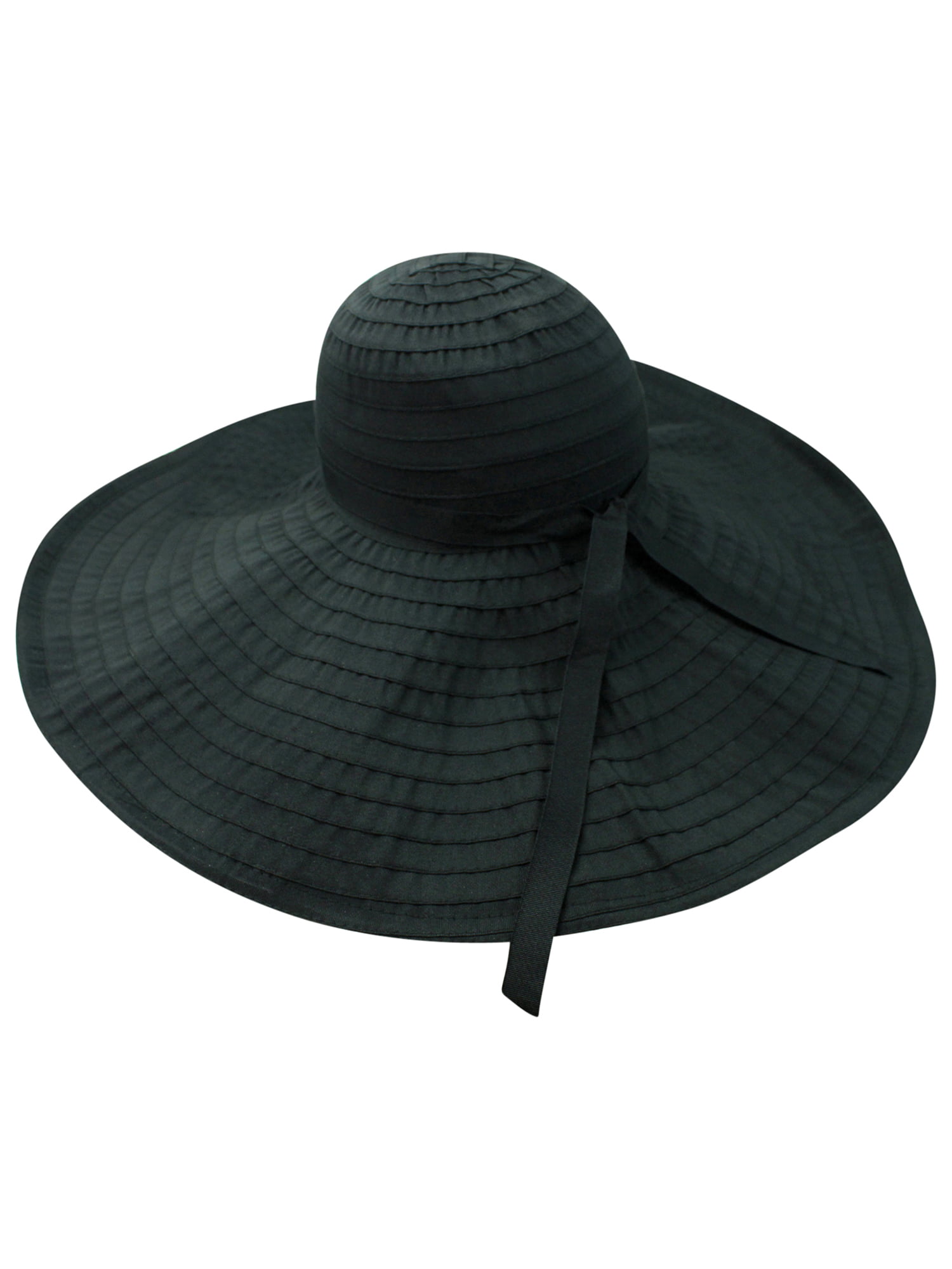 Black Flexible Floppy Hat With Oversized Brim