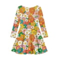 thumbnail image 5 of DISNIMO Girls Hippie Dress Kids Long Sleeve Dresses 15-16 Girl Floral Dress Long Sleeve Midi Dress for Girls Fall Swing Dress for Kids Beach Dress Children Teens Twirl Dress Long Sleeve Dress Child, 5 of 6