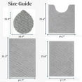 thumbnail image 5 of Yamaziot 4pcs Bathroom Rugs Set with U-Shaped Mat, Non Slip, Quick Drying, Ultra Soft and Water Absorbent Bath Rug Carpet Machine Washable Rug, Gray, 5 of 8