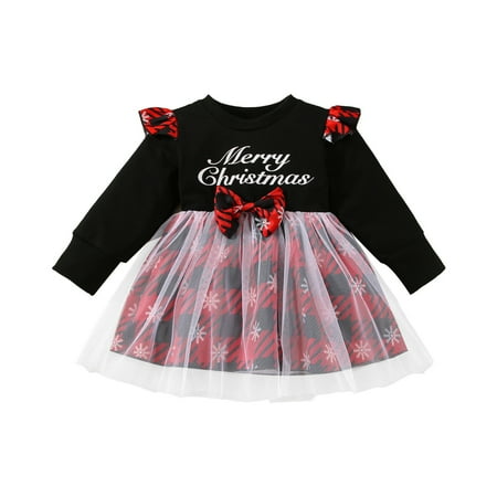 

EUMODR Cotton Dresses for Girls 4 Years Old Girl Clothes Kids Toddler Baby Girls Boys Autumn Winter Christmas Print Cotton Long Sleeve Tulle Princess Dress Clothes