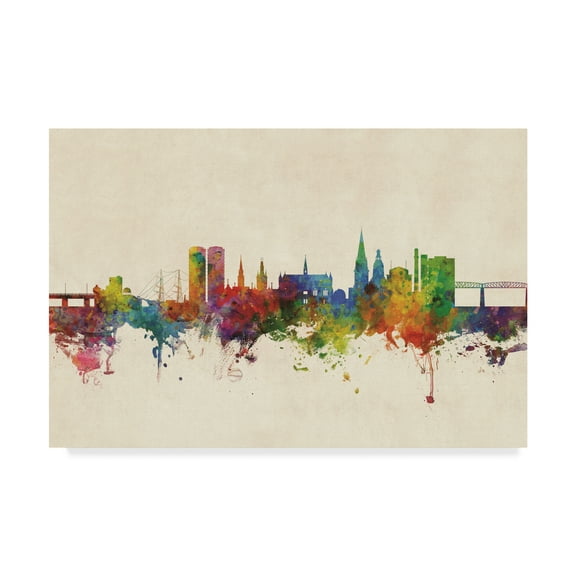 Trademark Fine Art 'Dundee Scotland Skyline' Canvas Art by Michael Tompsett