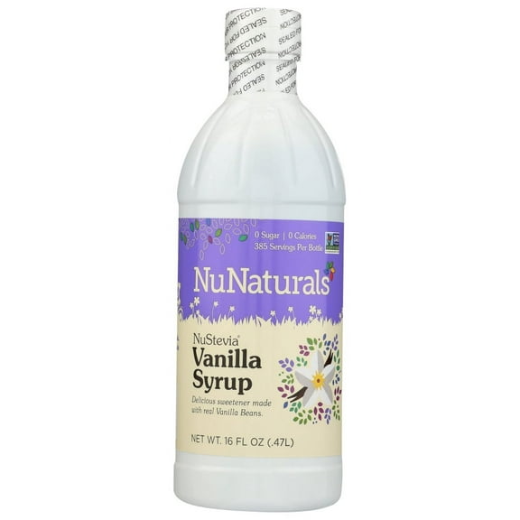 Nunaturals Stevia Vanilla Syrup, 16 Oz