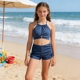 thumbnail image 4 of Tiijoy Girls' Bikini Sets 2 Piece Halter Top Shorts Swimsuit Bathing Suit, Sizes 12-16, 4 of 8