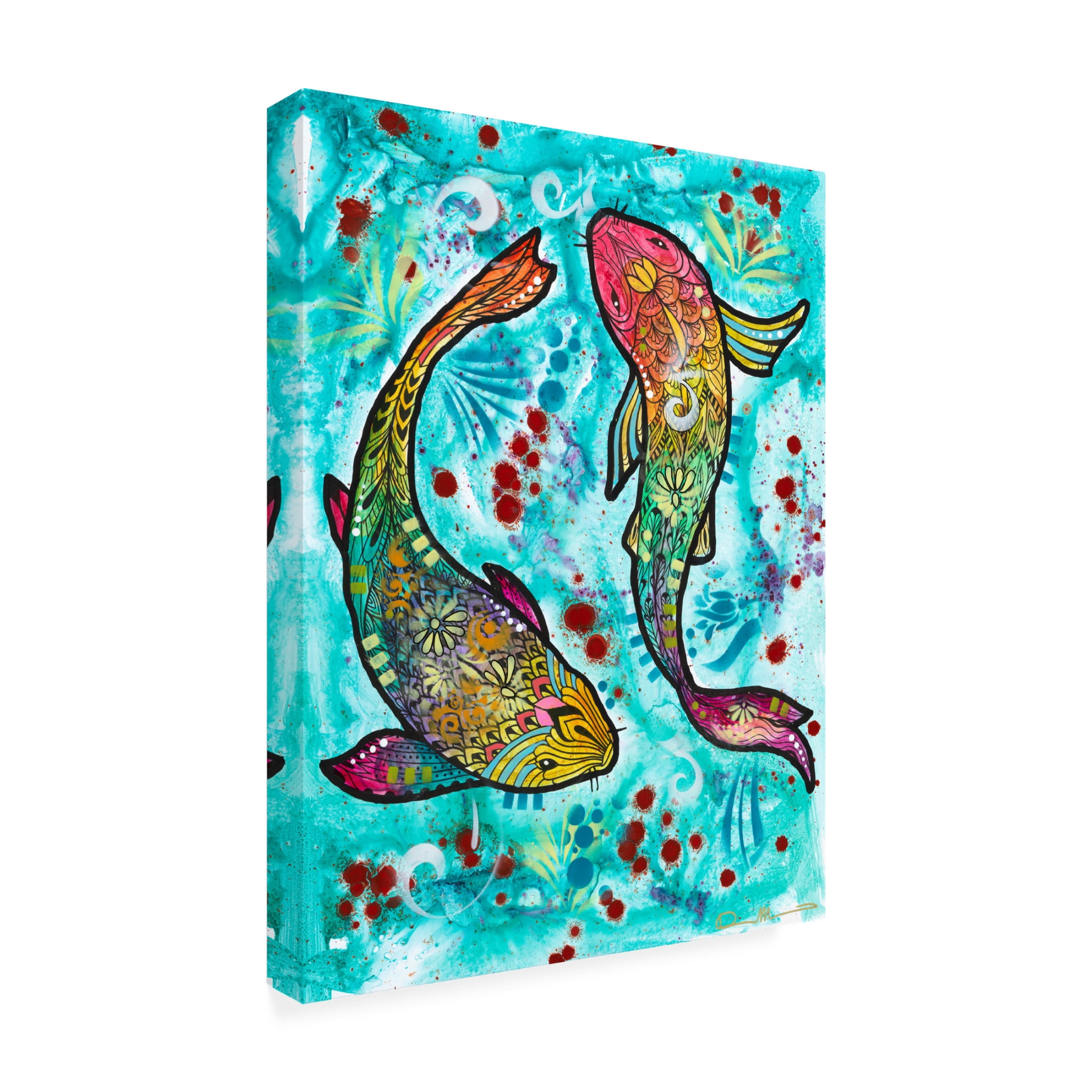 Canvas Wall Art - Dean Russo 'Pisces Fish' Wall Art for Living Room, Bedroom, or Office Décor by Trademark Fine Art - 14 x 19 Inches