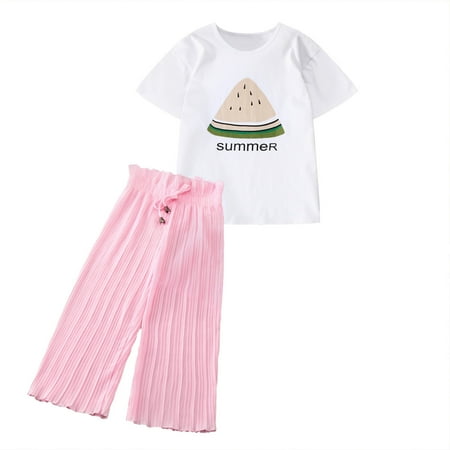 

KmaiSchai Spring Clothes For Girls Loose T Summer Pants Tops Outfits Letter Ruffle Children Girls Kids Shirt Girls Outfits&Set Christmas Clothes Cute Kids Clothes Girls Outfits Size 8 Chil