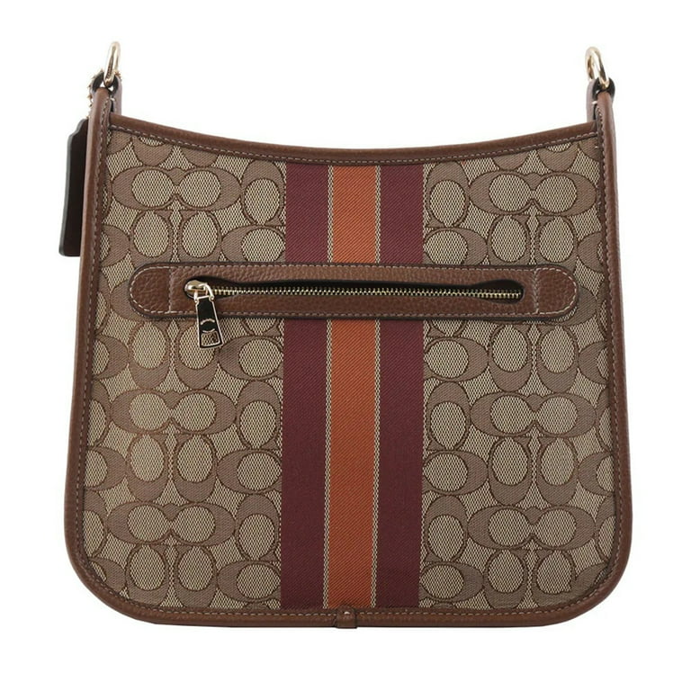 Coach Women's Dempsey Top Zip File Crossbody Bag in Signature
