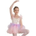 thumbnail image 3 of IEFIEL Kids Girls Ballet Dance Tutu Dress Gymnastics Leotard Ruffled Shoulder Sequins Ballerina Costume Pink 4, 3 of 7