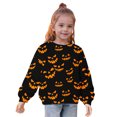 thumbnail image 5 of Odeerbi Toddler Girls Crewneck Sweatshirts Halloween Pullover Sweatshirts 1-12 Years Kids Oversized Sweatshirt Fashion Long Sleeve Pullover Tops Black-2, 5 of 8