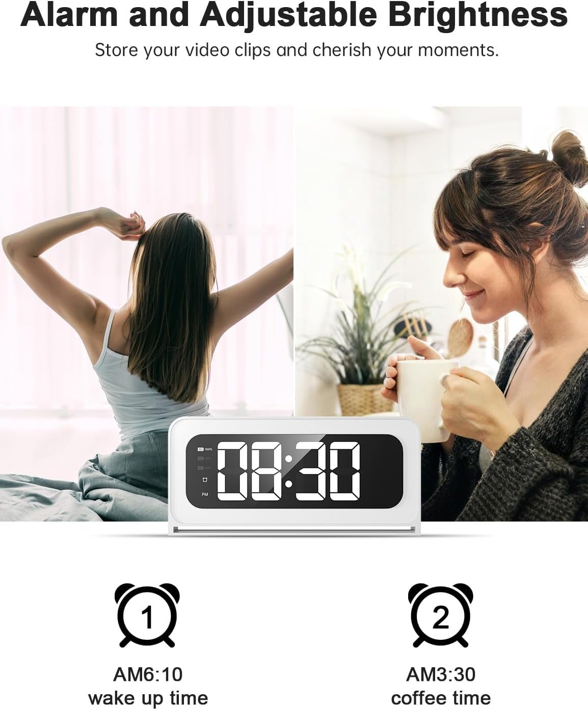 Smart Clock Camera, 2K Indoor Cameras for Home Security, 5G&2.4G WiFi Security Cameras Wireless, Two-Way Talk, Blacklight Full-Color, Night Vision