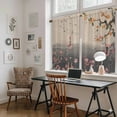 thumbnail image 5 of Chinese Ink Painting Kitchen Curtains 45 Inch Length, Pink Peach Blossom Branches Tiers Curtains for Bathroom Bedroom Cafe, Light Filtering Small Window Treatment Short Drapes 2 Panels 42"Wx45"L, 5 of 8